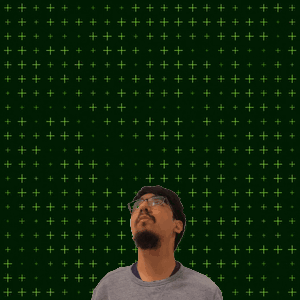 A Man Is Looking Up At The Number Six Surrounded By Stars GIF