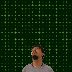 A Man Is Looking Up At The Number Six Surrounded By Stars GIF