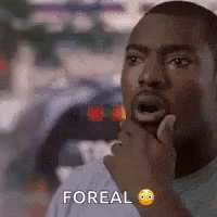 A Man Is Making A Funny Face While Holding His Hand To His Chin And Saying `` For Real '' . GIF