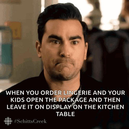 A Man Is Making A Funny Face With The Caption When You Order Lingerie GIF