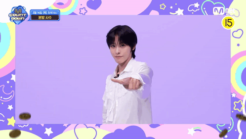 A Man Is Pointing At The Camera With Coins Falling Around Him And A Sign That Says ' Count Down ' On It GIF