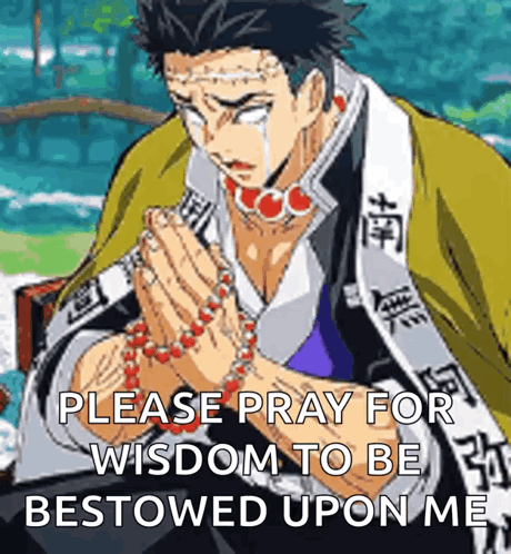 A Man Is Praying For Wisdom To Be Bestowed Upon Himself GIF
