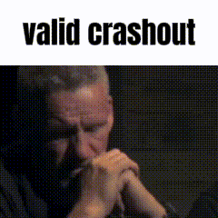 A Man Is Praying With His Hands Folded In Front Of His Face And The Words `` Valid Crashout '' Above Him . GIF