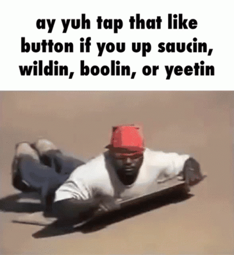 A Man Is Riding A Boogie Board On The Ground . GIF