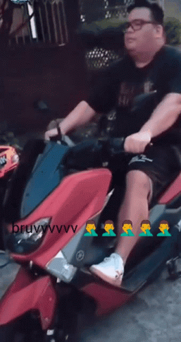 A Man Is Riding A Red Motorcycle With The Caption Bruvwww GIF