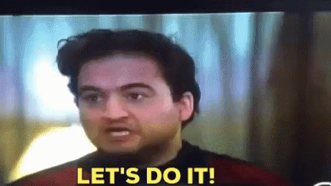 a man is saying let 's do it on a screen