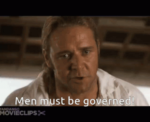 A Man Is Saying Men Must Be Governed In A Movie Clip GIF