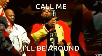 Man Singing Into Microphone Call Me I'll Be Around GIF