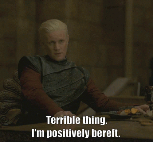A Man Is Sitting At A Table And Says Terrible Thing I 'M Positively Bereft GIF