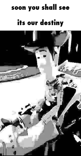 A Man Is Sitting In A Car With The Words `` Soon You Shall See Its Our Destiny '' . GIF