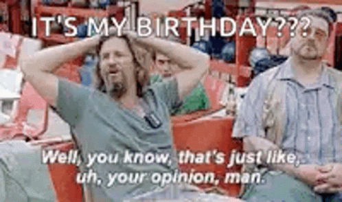 A Man Is Sitting In A Chair With His Hands On His Head And Says `` It 'S My Birthday ? '' . GIF