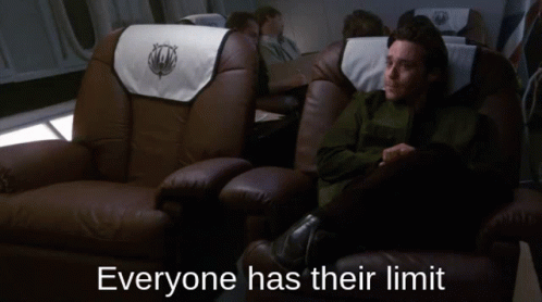 Man Sitting With Everyone Has Limits GIF