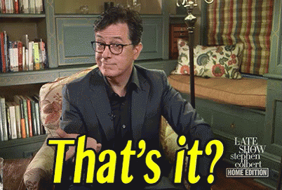 A Man Is Sitting In A Chair With The Words That 'S It Written On It GIF