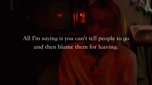 A Man Is Sitting In A Dark Room With The Words All I 'M Saying Is You Can 'T Tell People To Go GIF
