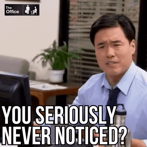 A Man Is Sitting In Front Of A Computer With The Words You Seriously Never Noticed GIF