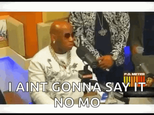 A Man Is Sitting In Front Of A Microphone And Says I Ain T Gonna Say It No Mo GIF