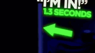a man is sitting in front of a sign that says `` i 'm in ! ''