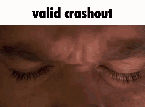 A Man Is Sitting In Front Of A Window And The Words Valid Crashout Are Above Him GIF