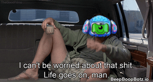 A Man Is Sitting In The Back Of A Limousine With The Words " I Can T Be Worried About That Shit " GIF