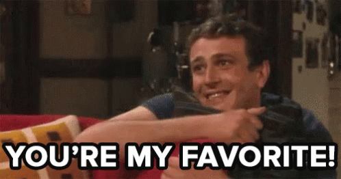 A Man Is Sitting On A Couch And Saying `` You 'Re My Favorite '' GIF