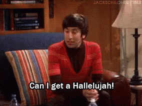 A Man Is Sitting On A Couch With The Words Can I Get A Hallelujah GIF