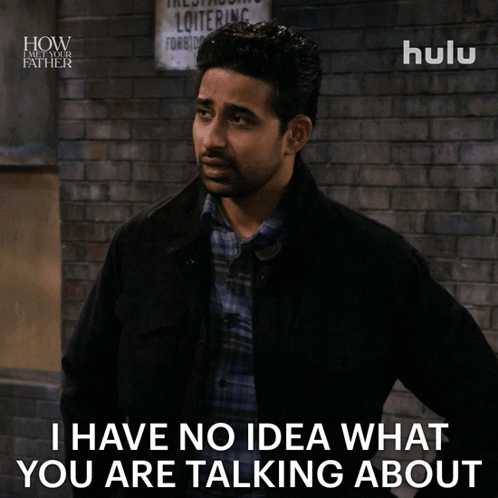 A Man Is Standing In Front Of A Brick Wall And Says " I Have No Idea What You Are Talking About " GIF