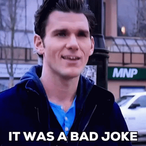 Man In Front Of MNP Store Says It Was A Bad Joke GIF