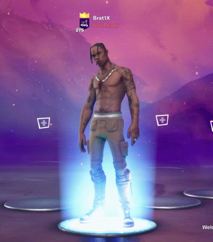 A Man Is Standing In Front Of A Screen That Says Brat1x GIF