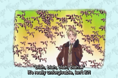 A Man Is Standing In Front Of A Wall That Says " Blah Blah Blah " GIF