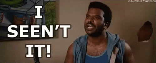A Man Is Standing In Front Of A Wall With A Hole In It And Says `` I Seen 'T It ! '' GIF