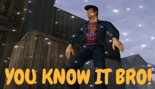 A Man Is Standing In Front Of A Wooden Fence With The Words You Know It Bro GIF