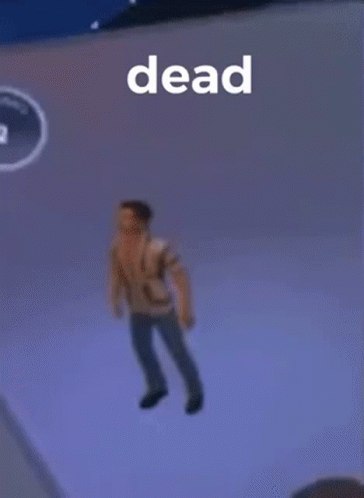 A Man Is Standing On A Ramp With The Word Dead Written Above Him . GIF