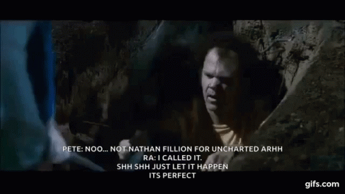 A Man Is Sticking His Head Out Of A Hole And Talking To Another Man . GIF