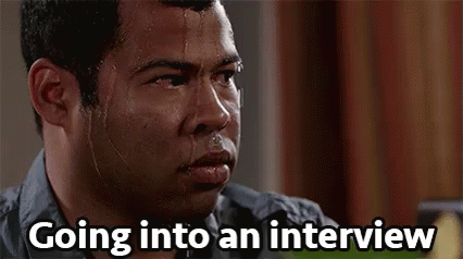 A Man Is Sweating While Going Into An Interview . GIF