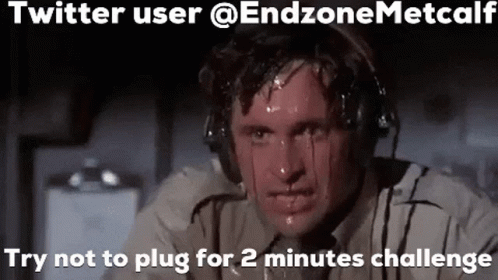 A Man Is Sweating While Wearing Headphones And A Tweet From Twitter User @Endzonemetcalf . GIF