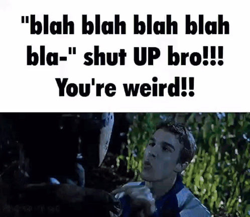 A Man Is Talking To A Killer In A Movie While Holding A Knife . GIF