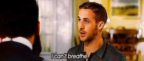 A Man Is Talking To Another Man And Says `` I Can T Breathe '' . GIF