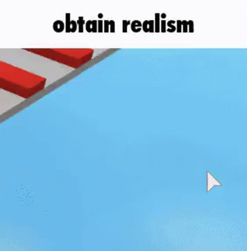 A Man Is Walking Across A Bridge In A Video Game With The Caption `` Obtain Realism '' . GIF