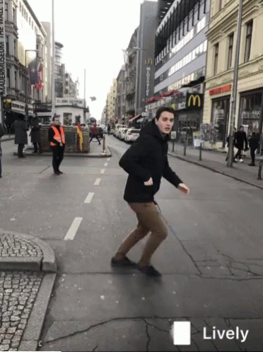 Man Walking Past McDonald's GIF