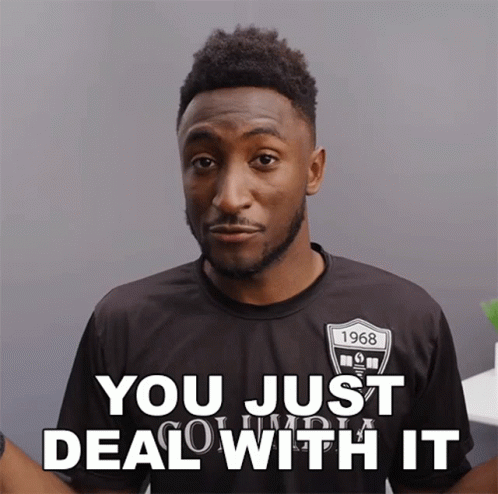 Man Wearing 1968 Shirt Saying You Just Deal With It GIF