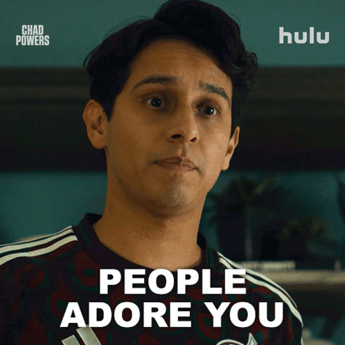 Man Wearing People Adore You Shirt GIF