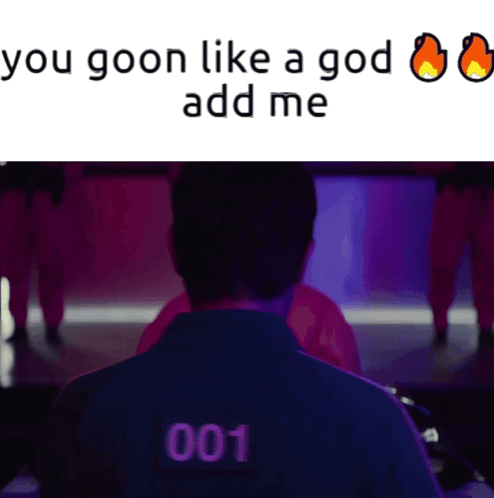A Man Is Wearing A Shirt With The Number 001 On The Back GIF