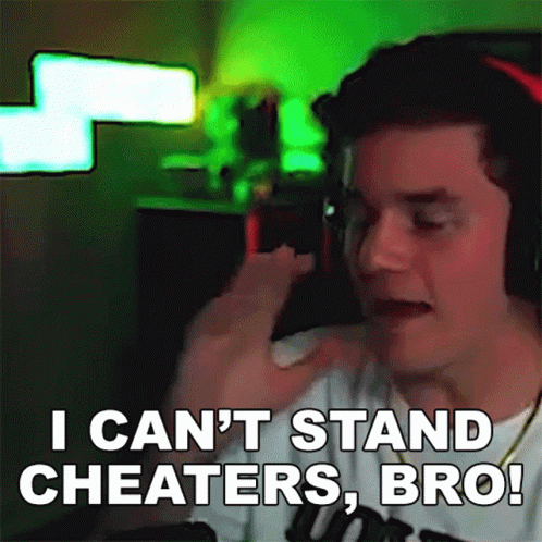 A Man Is Wearing Headphones And Says I Can 'T Stand Cheaters , Bro ! GIF