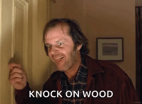 A Man Knocking On A Door With The Words Knock On Wood Written On The Bottom GIF