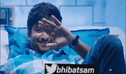 A Man Laying In A Hospital Bed With A Twitter Logo On The Bottom Right GIF
