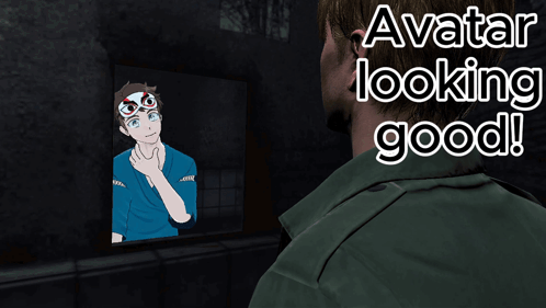 A Man Looking At A Picture Of A Boy With The Words Avatar Looking Good GIF