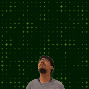A Man Looking Up At The Number 27 GIF