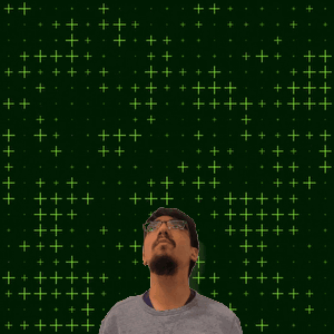 A Man Looking Up At The Number 32 GIF