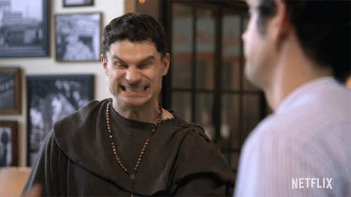 Man Making Funny Face With Netflix Logo GIF