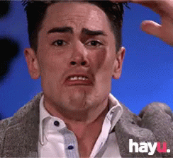 A Man Making A Funny Face With Hayu Written On The Bottom Right GIF